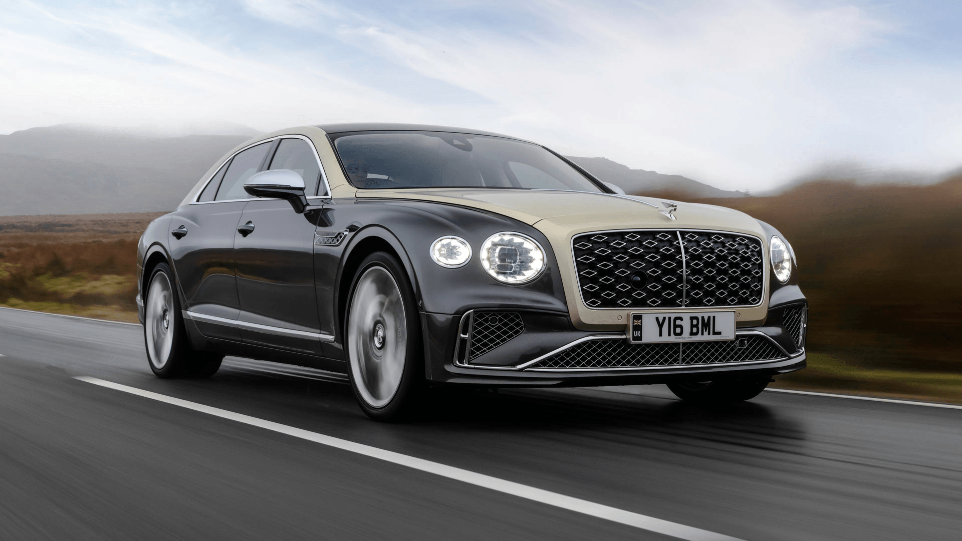 Professional chauffeur standing in front of luxury vehicle at airport